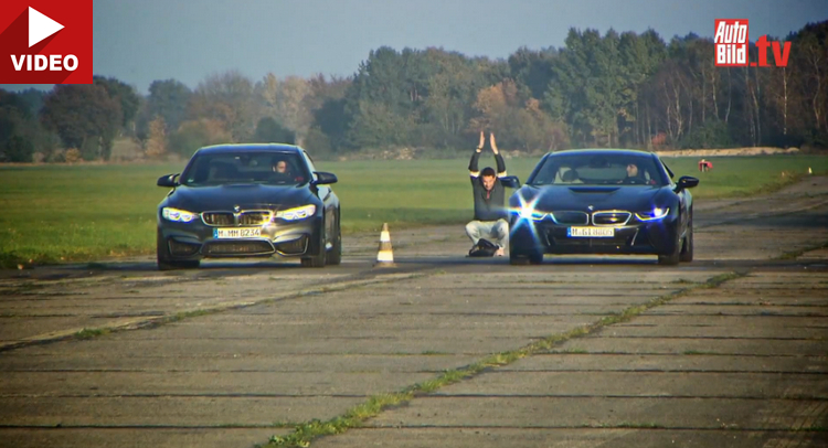 Watch The BMW i8 Destroy The M4 In A Drag Race