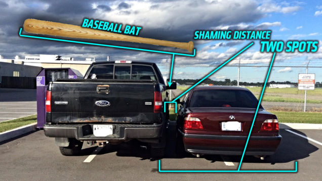 Ultimate-Level BMW Douche Double Parks, Takes Bat To Pickup Truck